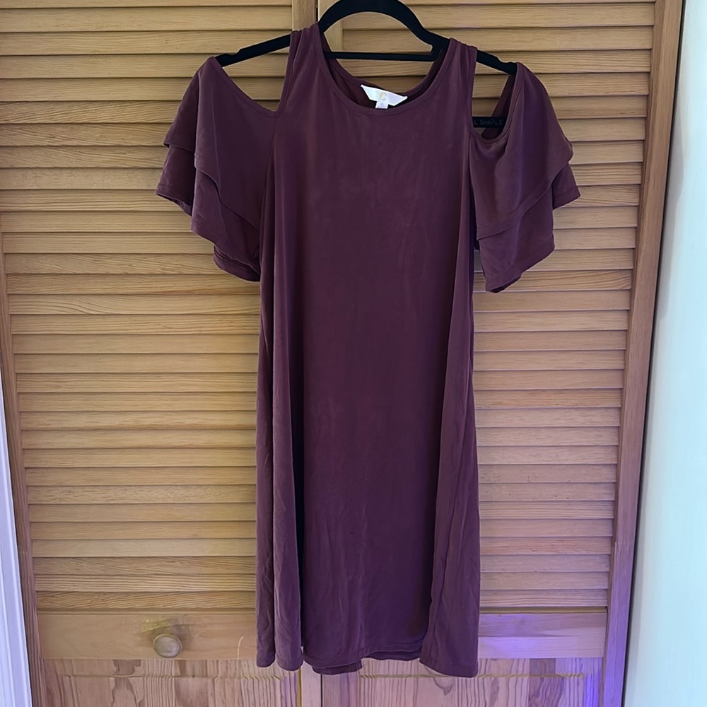 Charming Charlie’s Maroon Cold Shoulder Dress